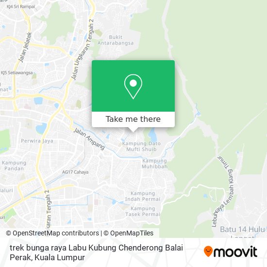 trek bunga raya Labu Kubung Chenderong Balai Perak map