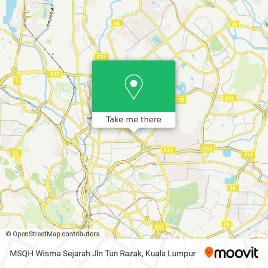 MSQH Wisma Sejarah Jln Tun Razak map