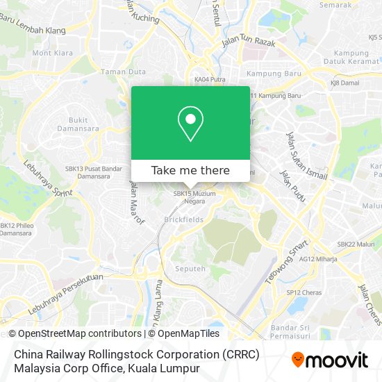 China Railway Rollingstock Corporation (CRRC) Malaysia Corp Office map