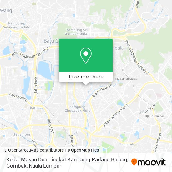 Peta Kedai Makan Dua Tingkat Kampung Padang Balang, Gombak