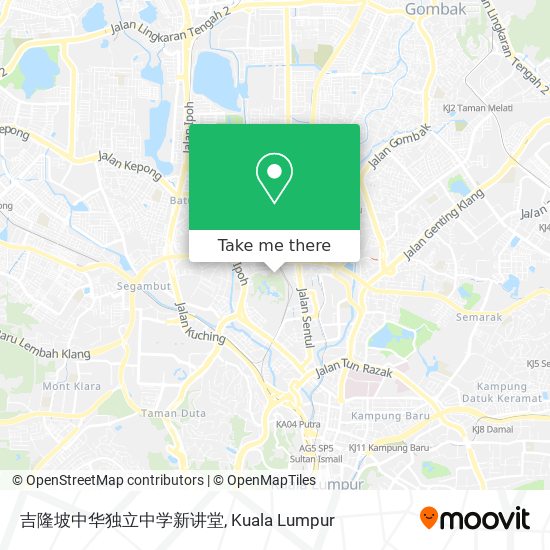 Peta 吉隆坡中华独立中学新讲堂