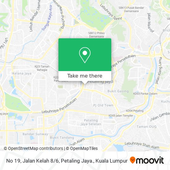 Peta No 19, Jalan Kelah 8 / 6, Petaling Jaya.