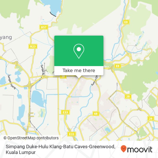 Simpang Duke-Hulu Klang-Batu Caves-Greenwood map