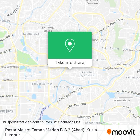 Peta Pasar Malam Taman Medan PJS 2 (Ahad)