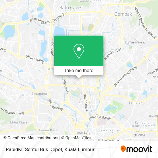 Peta RapidKL Sentul Bus Depot