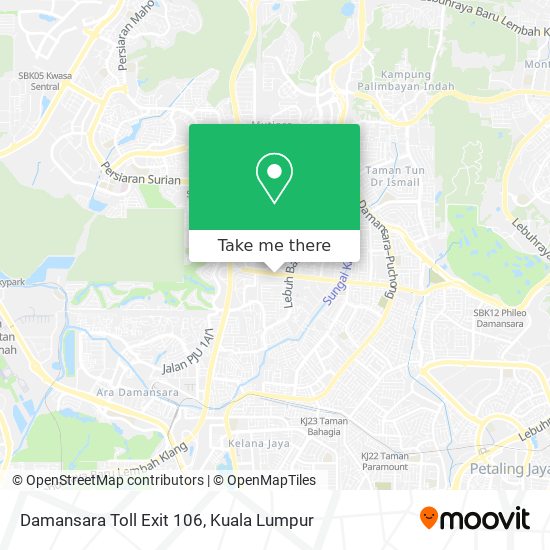 Damansara Toll Exit 106 map