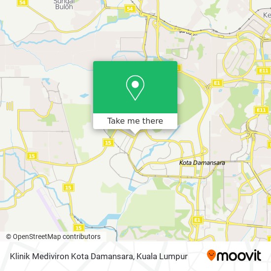 Peta Klinik Mediviron Kota Damansara