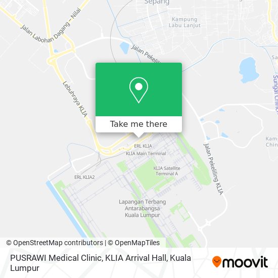 Peta PUSRAWI Medical Clinic, KLIA  Arrival Hall
