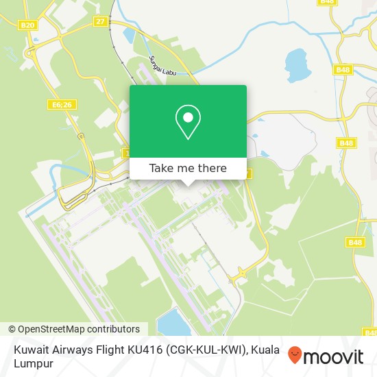 Peta Kuwait Airways Flight KU416 (CGK-KUL-KWI)