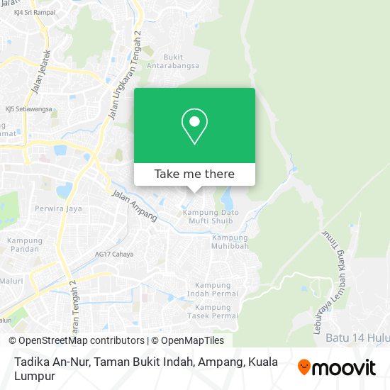 Peta Tadika An-Nur, Taman Bukit Indah, Ampang