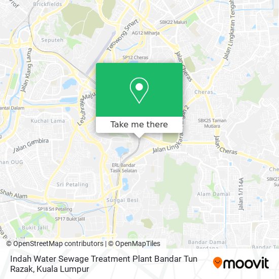 Indah Water Sewage Treatment Plant Bandar Tun Razak map