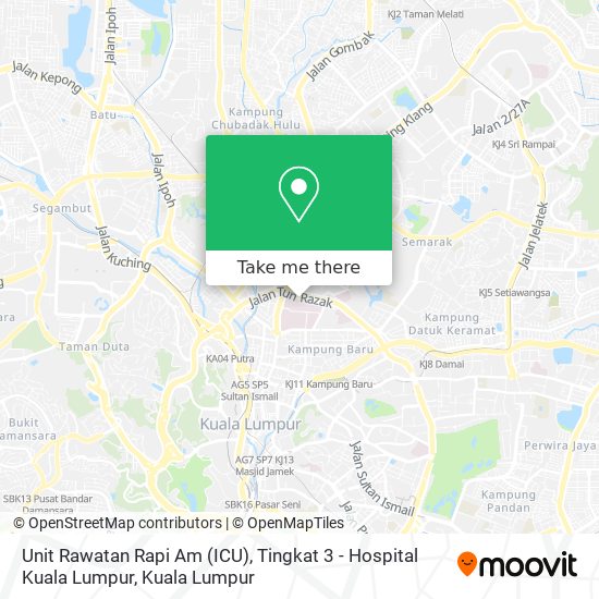 Unit Rawatan Rapi Am (ICU), Tingkat 3 - Hospital Kuala Lumpur map
