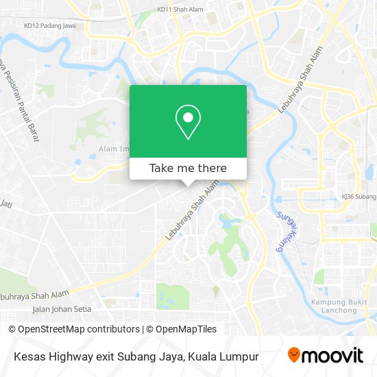 Peta Kesas Highway exit Subang Jaya