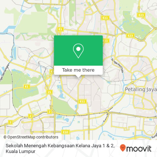 Sekolah Menengah Kebangsaan Kelana Jaya 1 & 2 map