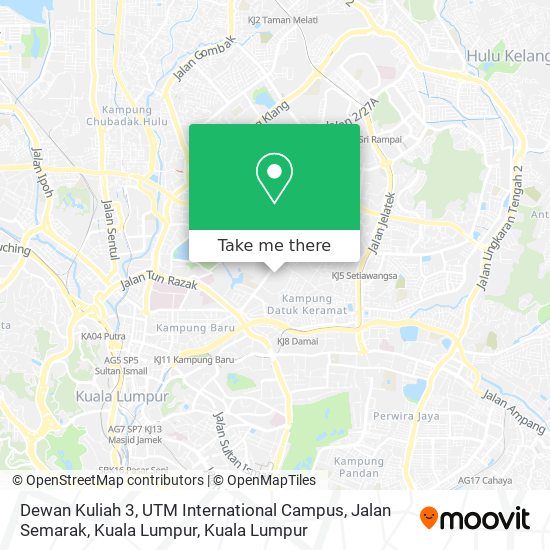 Peta Dewan Kuliah 3, UTM International Campus, Jalan Semarak, Kuala Lumpur