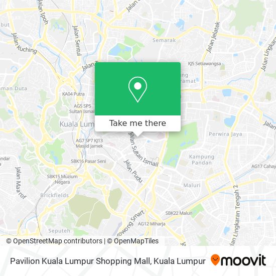 Peta Pavilion Kuala Lumpur Shopping Mall