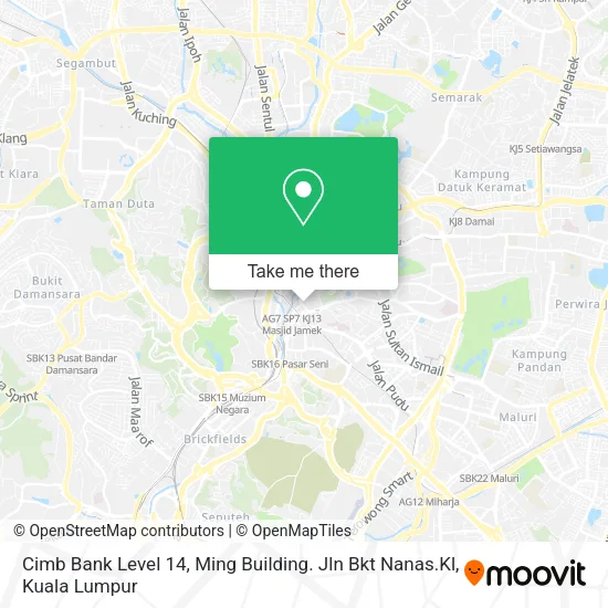 Cimb Bank Level 14, Ming Building. Jln Bkt Nanas.Kl map
