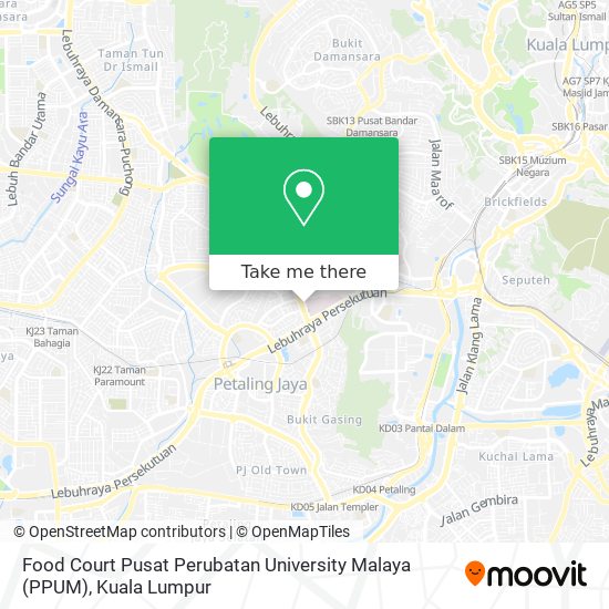 Peta Food Court Pusat Perubatan University Malaya (PPUM)