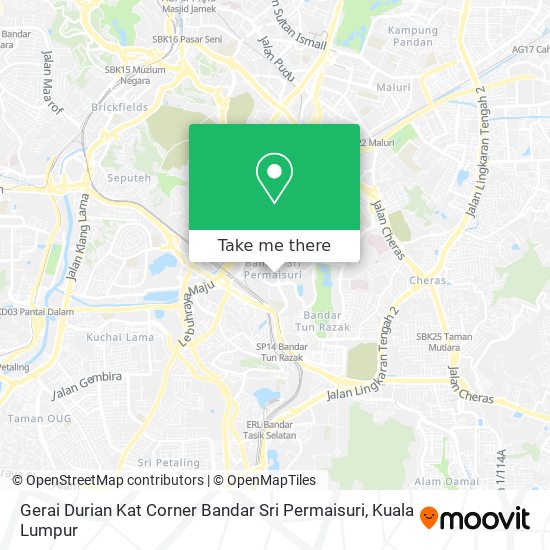 Gerai Durian Kat Corner Bandar Sri Permaisuri map