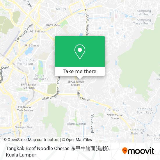 Tangkak Beef Noodle Cheras 东甲牛腩面(焦赖) map