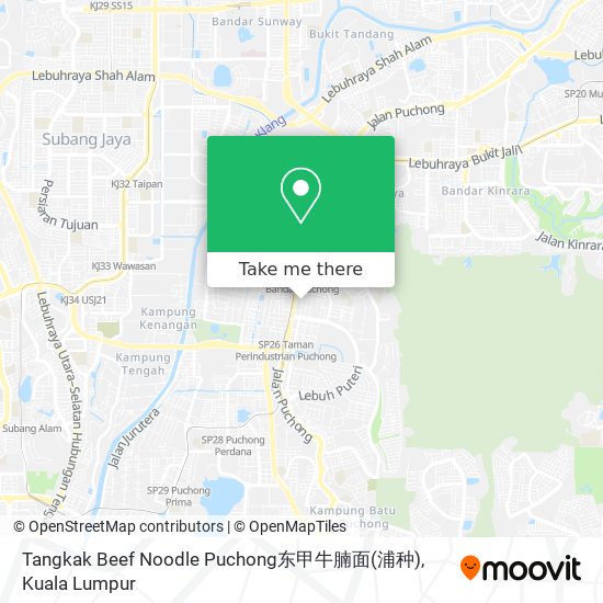 Tangkak Beef Noodle Puchong东甲牛腩面(浦种) map