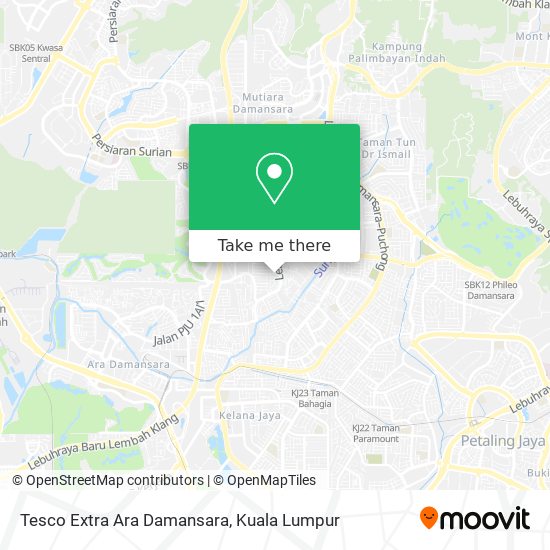 Tesco Extra Ara Damansara map