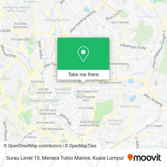 Surau Level 19, Menara Tokio Marine map