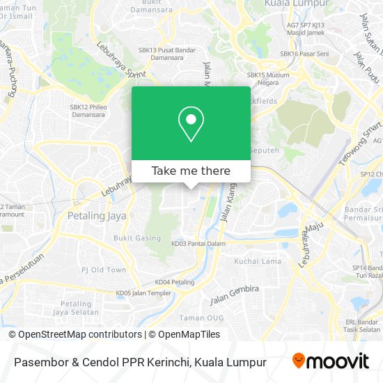 Pasembor & Cendol PPR Kerinchi map