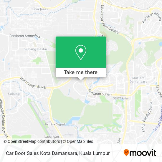 Car Boot Sales Kota Damansara map