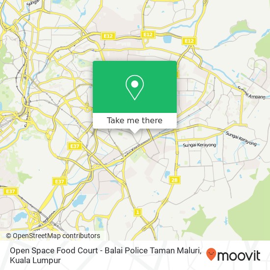 Peta Open Space Food Court - Balai Police Taman Maluri