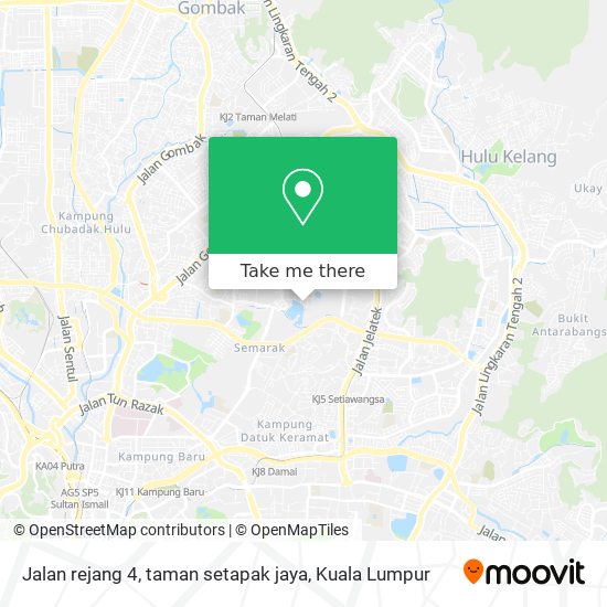 Peta Jalan rejang 4, taman setapak jaya