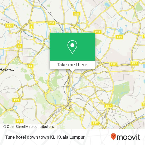 Tune hotel down town KL map