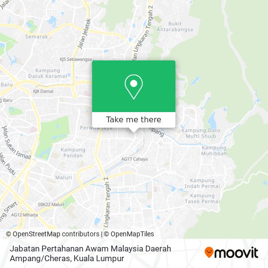 Peta Jabatan Pertahanan Awam Malaysia Daerah Ampang / Cheras