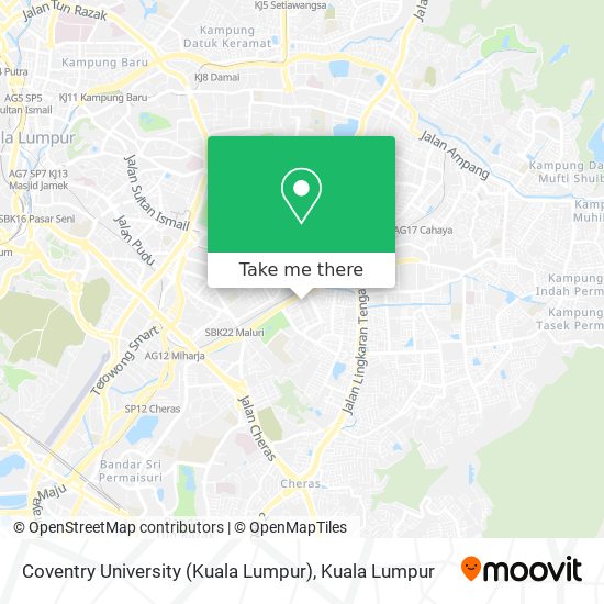 Peta Coventry University (Kuala Lumpur)