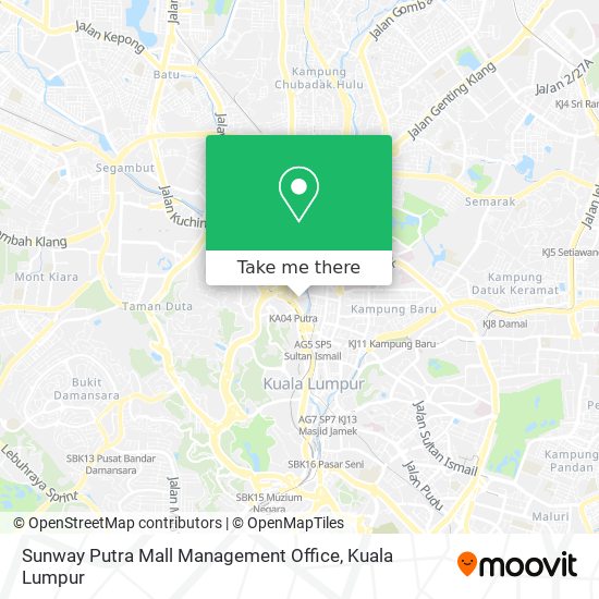 Peta Sunway Putra Mall Management Office