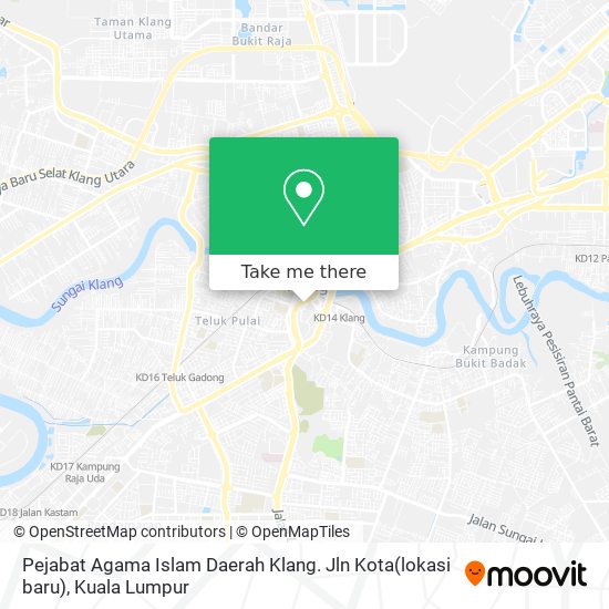 Peta Pejabat Agama Islam Daerah Klang. Jln Kota(lokasi baru)