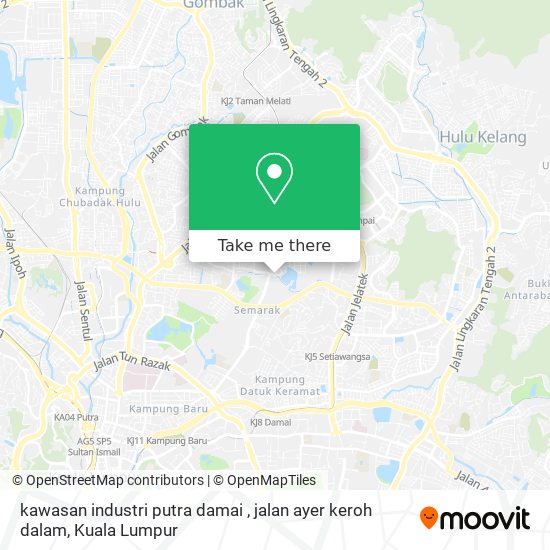kawasan industri putra damai , jalan ayer keroh dalam map