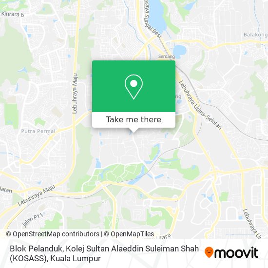 Peta Blok Pelanduk, Kolej Sultan Alaeddin Suleiman Shah (KOSASS)