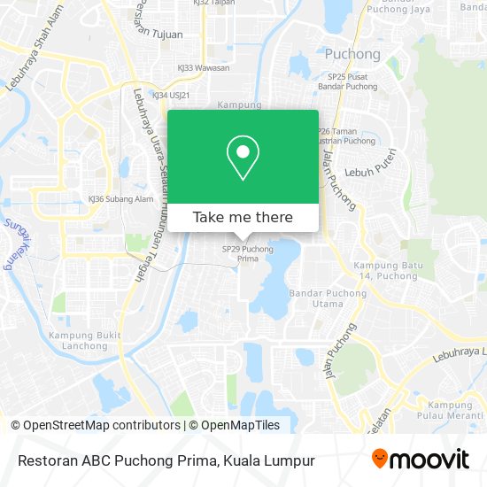 Peta Restoran ABC Puchong Prima