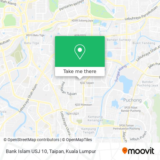 Peta Bank Islam USJ 10, Taipan