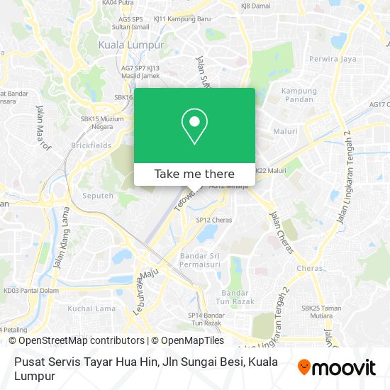 Pusat Servis Tayar Hua Hin, Jln Sungai Besi map