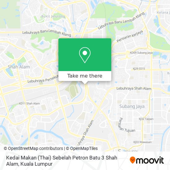 Peta Kedai Makan (Thai) Sebelah  Petron Batu 3 Shah Alam