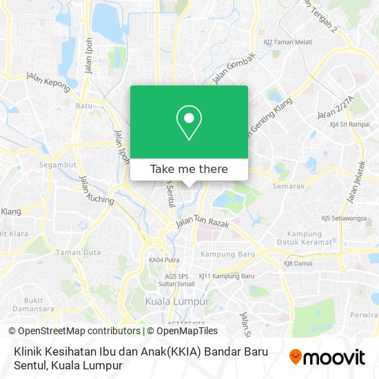 Klinik Kesihatan Ibu dan Anak(KKIA) Bandar Baru Sentul map