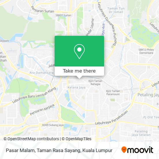 Peta Pasar Malam, Taman Rasa Sayang