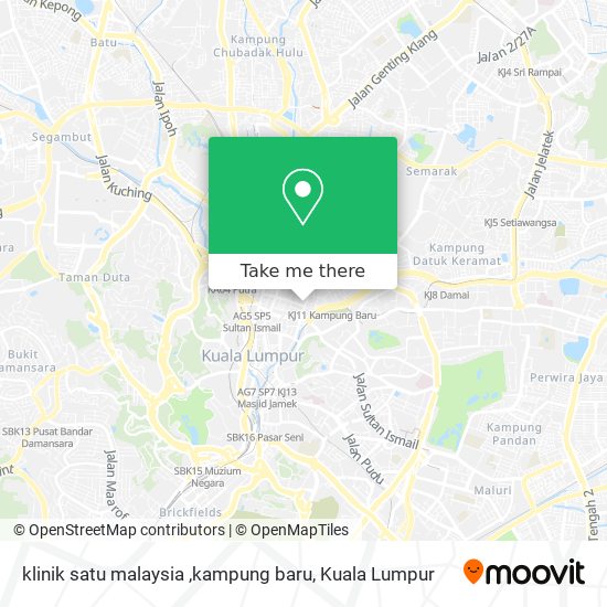 klinik satu malaysia ,kampung baru map