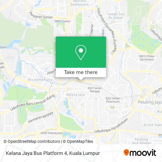 Kelana Jaya Bus Platform 4 map