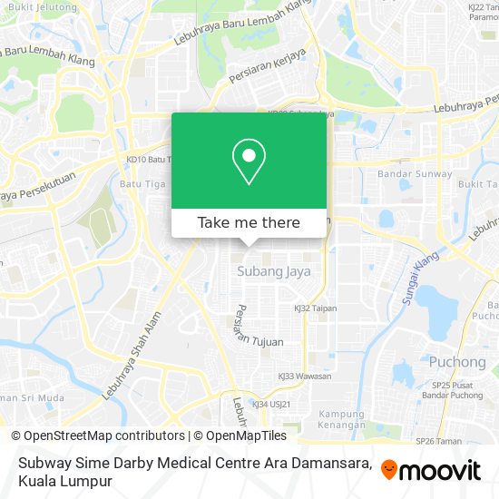 Peta Subway Sime Darby Medical Centre Ara Damansara