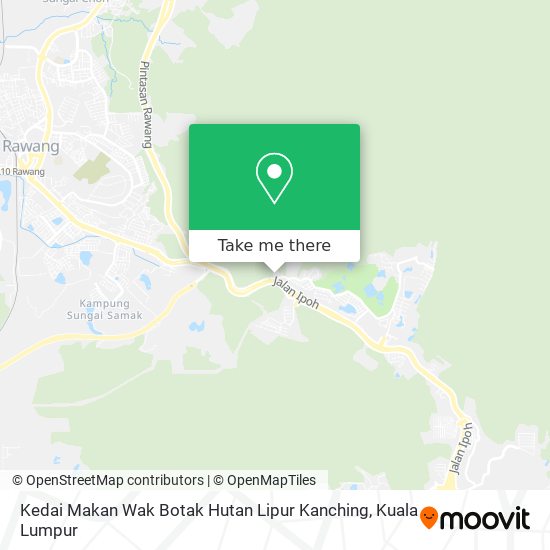 Peta Kedai Makan Wak Botak Hutan Lipur Kanching
