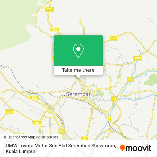 UMW Toyota Motor Sdn Bhd Seremban Showroom map