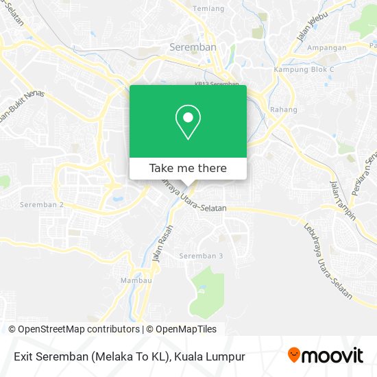 Peta Exit Seremban (Melaka To KL)